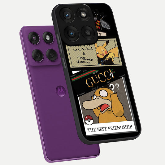 Cartoon Brand Play Mashup phone case For Moto Edge 60 Pro showing premium glass back cover with detailed artwork