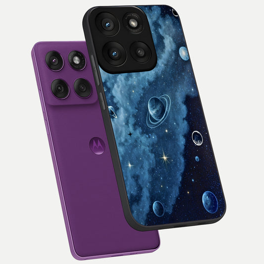 Galaxy Dream Space phone case For Moto Edge 60 Pro showing premium glass back cover with detailed artwork