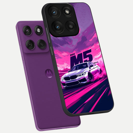 MS Neon Car phone case For Moto Edge 60 Pro showing premium glass back cover with detailed artwork