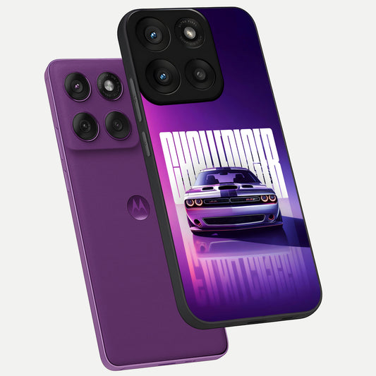 Midnight Muscle Ride phone case For Moto Edge 60 Pro showing premium glass back cover with detailed artwork