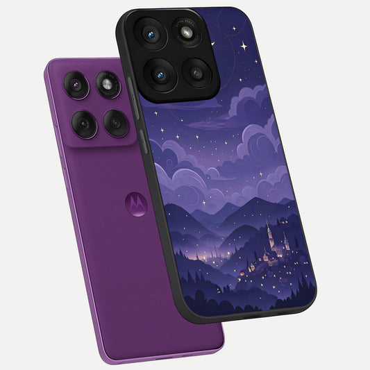 Minimal Night View phone case For Moto Edge 60 Pro showing premium glass back cover with detailed artwork