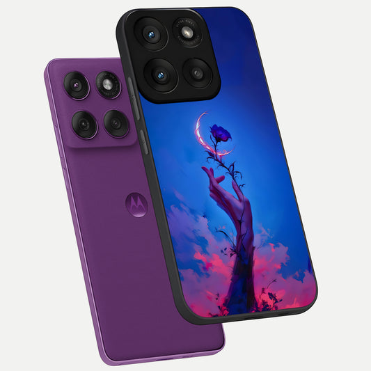 Mystic Hand phone case For Moto Edge 60 Pro showing premium glass back cover with detailed artwork