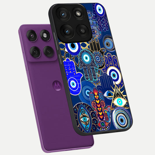 Mystic Palm Guard phone case For Moto Edge 60 Pro showing premium glass back cover with detailed artwork