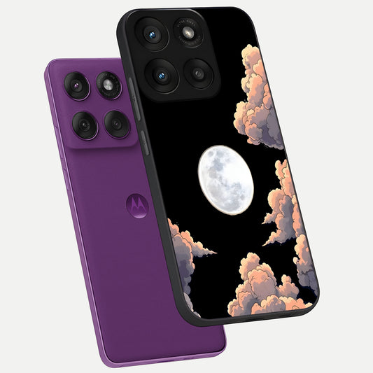 Shade Cloud Moon phone case For Moto Edge 60 Pro showing premium glass back cover with detailed artwork