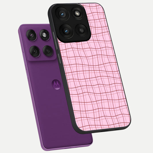 Soft Grid Bliss phone case For Moto Edge 60 Pro showing premium glass back cover with detailed artwork