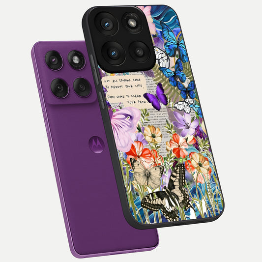 Storm Path Bloom phone case For Moto Edge 60 Pro showing premium glass back cover with detailed artwork