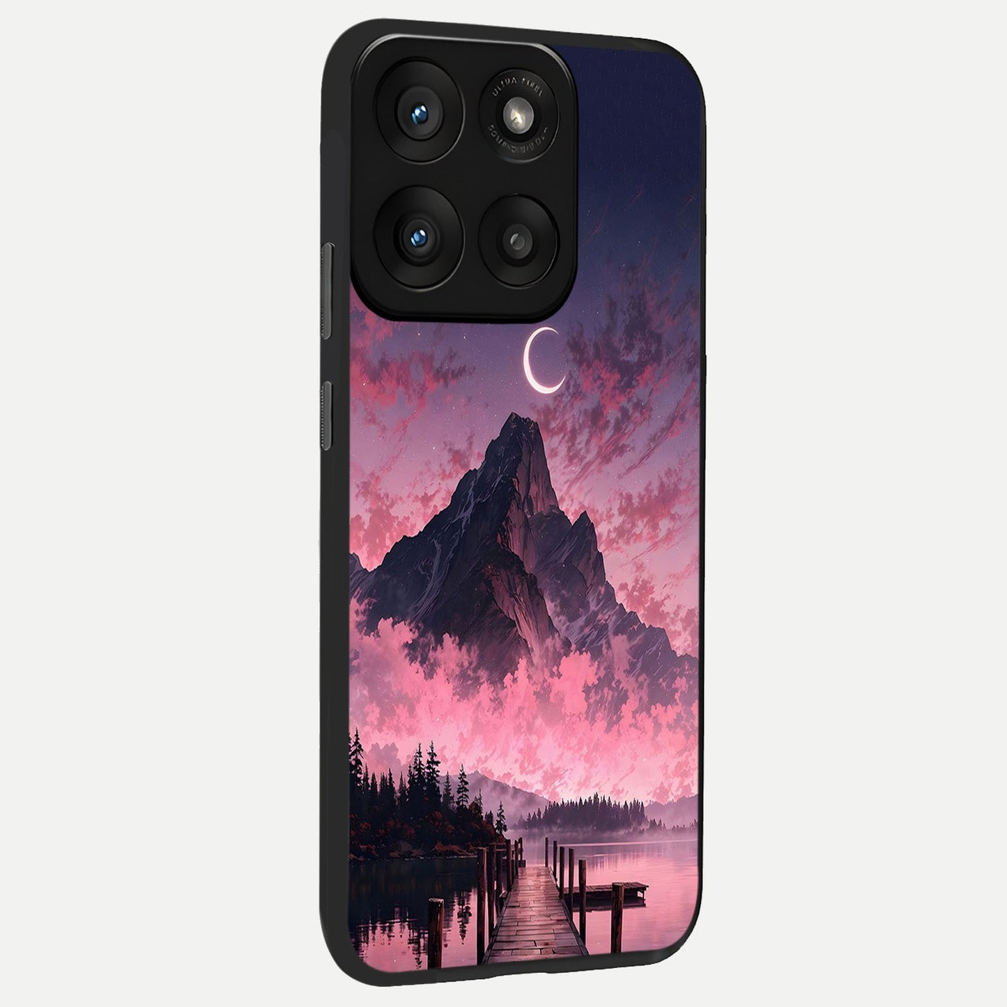 Beautiful Mountain View back cover For Moto Edge 60 Pro slim fit glass case with vibrant aesthetic design