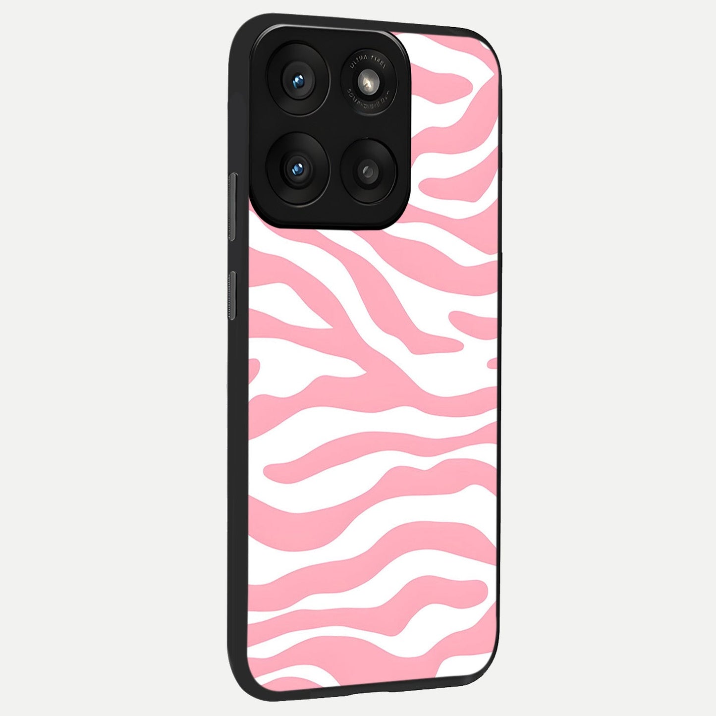 Blush Zebra Flow back cover For Moto Edge 60 Pro slim fit glass case with vibrant aesthetic design