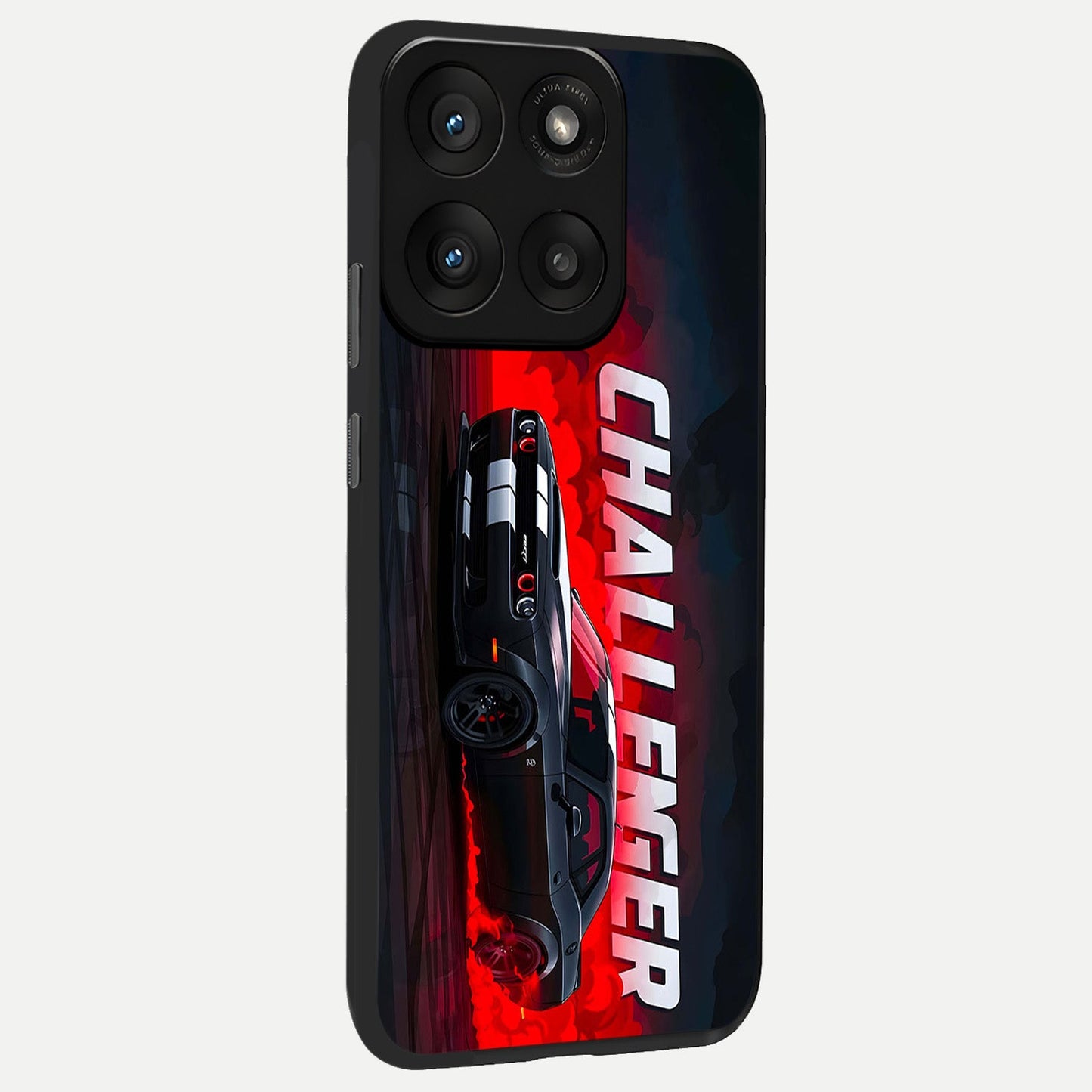 Crimson Challenger Fury back cover For Moto Edge 60 Pro slim fit glass case with vibrant aesthetic design