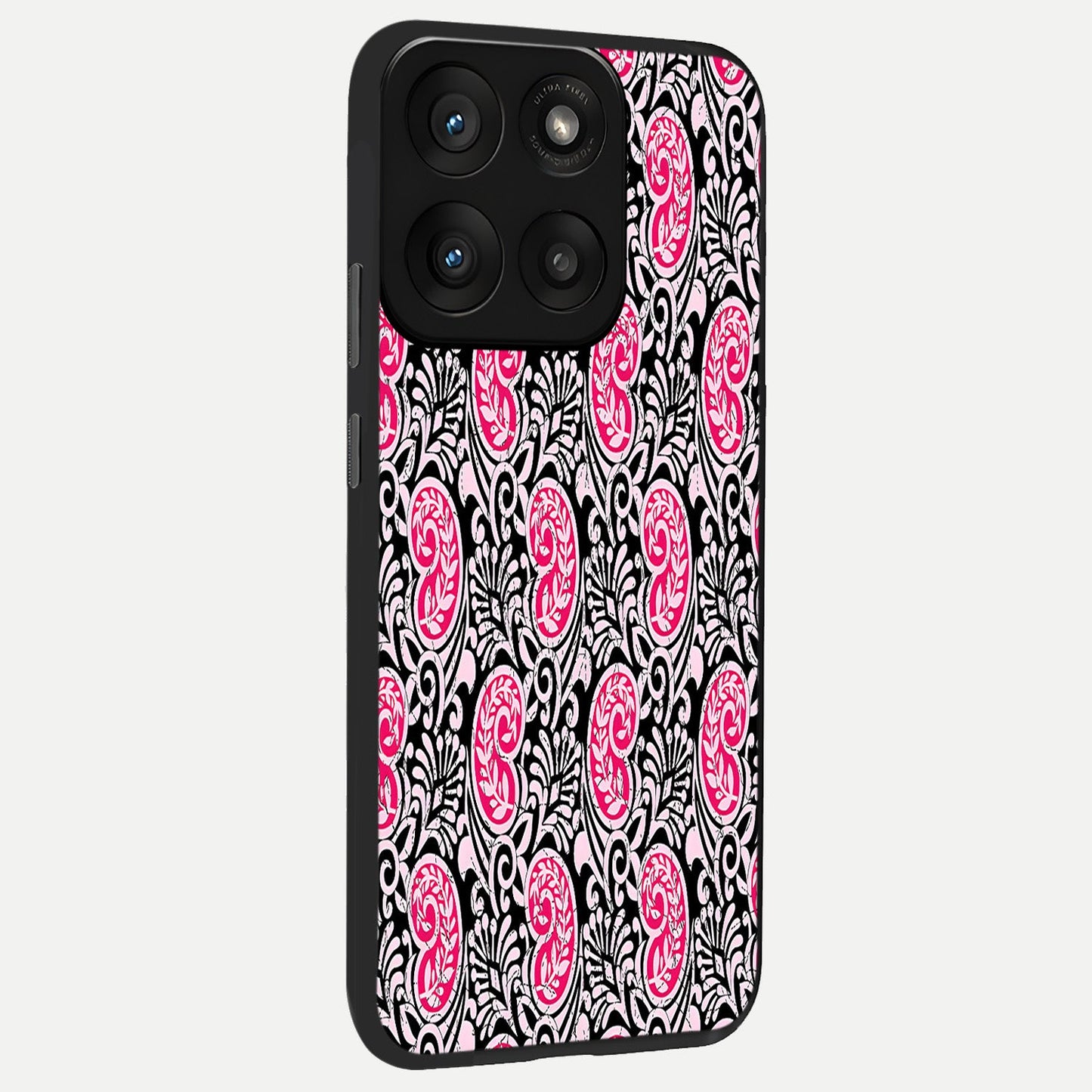 Crimson Paisley Charm back cover For Moto Edge 60 Pro slim fit glass case with vibrant aesthetic design