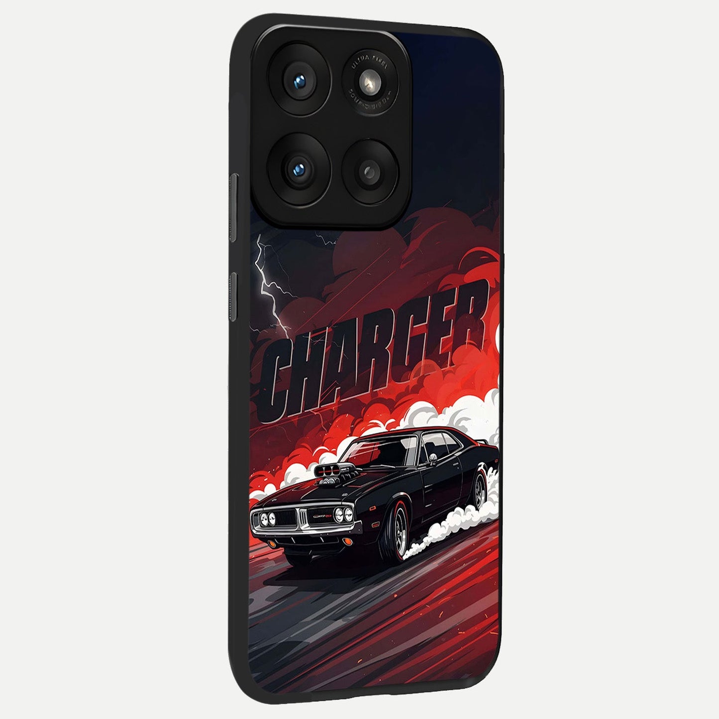 Dark Charger Fury back cover For Moto Edge 60 Pro slim fit glass case with vibrant aesthetic design
