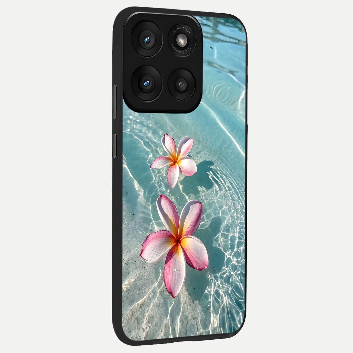 Floating Bloom Bliss back cover For Moto Edge 60 Pro slim fit glass case with vibrant aesthetic design
