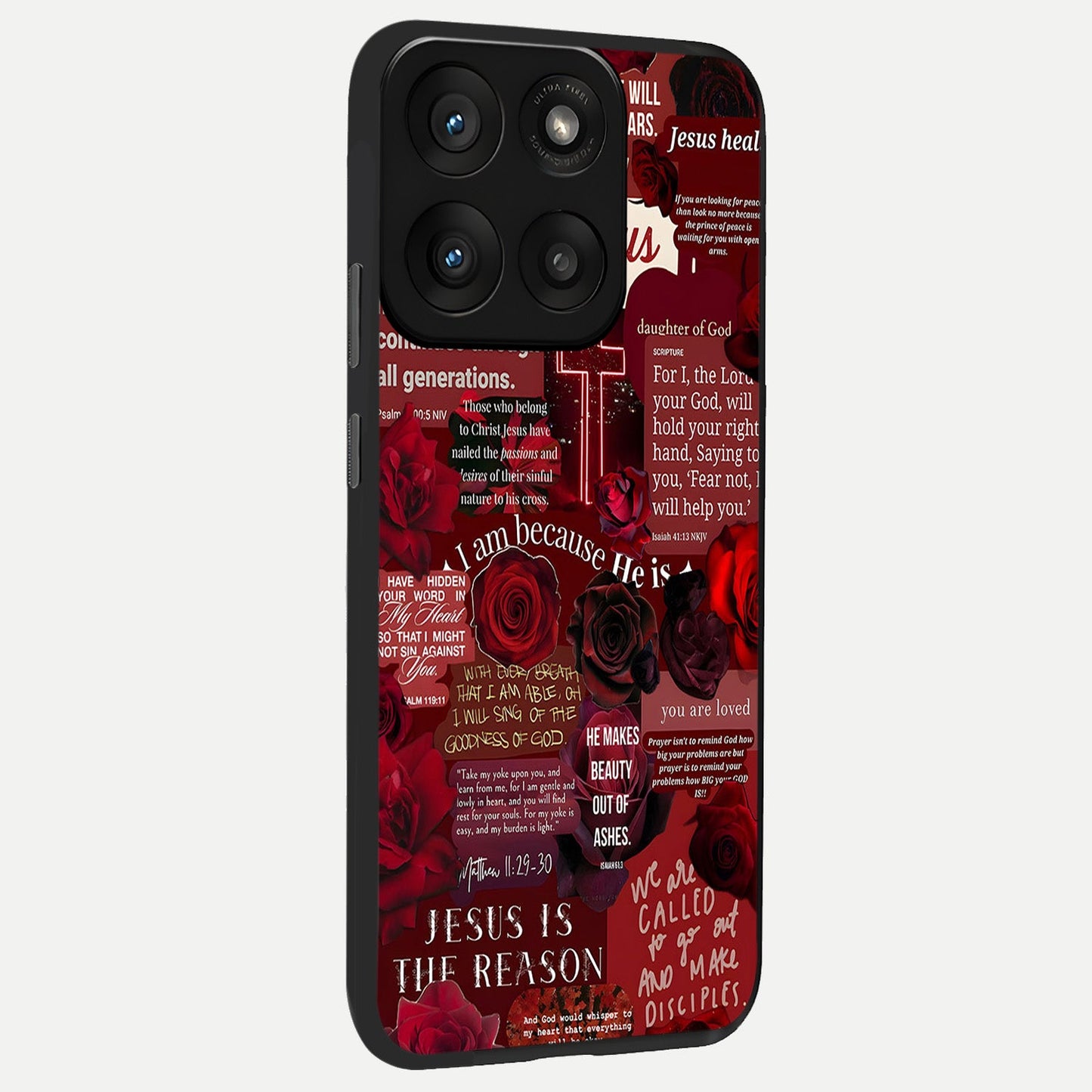 Jesus Love Heals back cover For Moto Edge 60 Pro slim fit glass case with vibrant aesthetic design