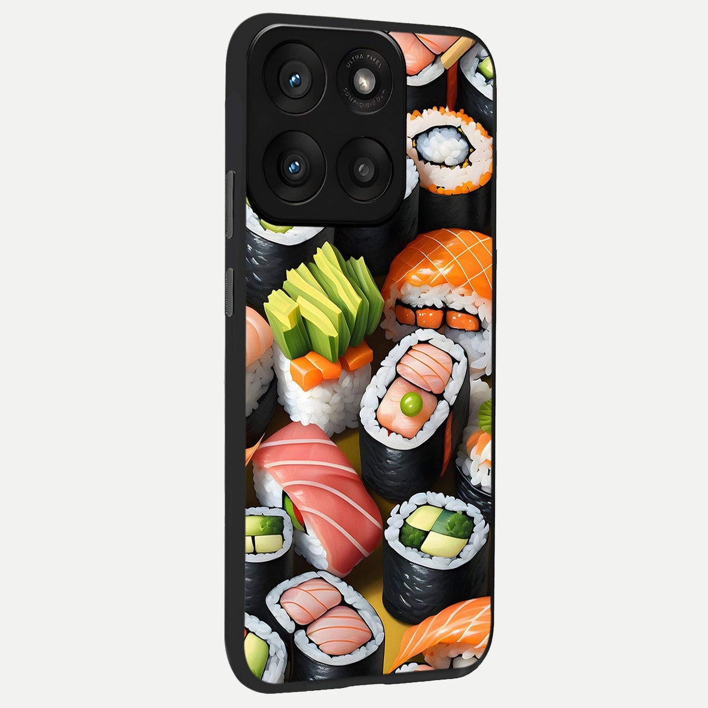 Sushi Food Pattern back cover For Moto Edge 60 Pro slim fit glass case with vibrant aesthetic design