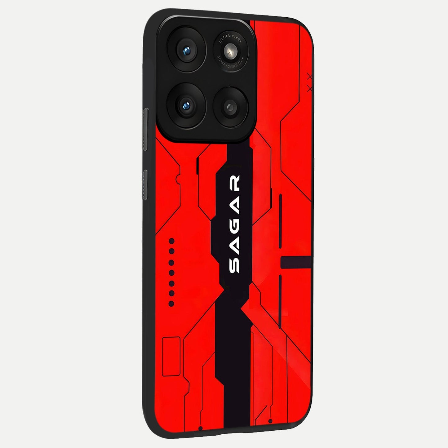 Voltage Rise CYBERPUNK Custom Name back cover For Moto Edge 60 Pro slim fit personalized glass case with bold cyberpunk design