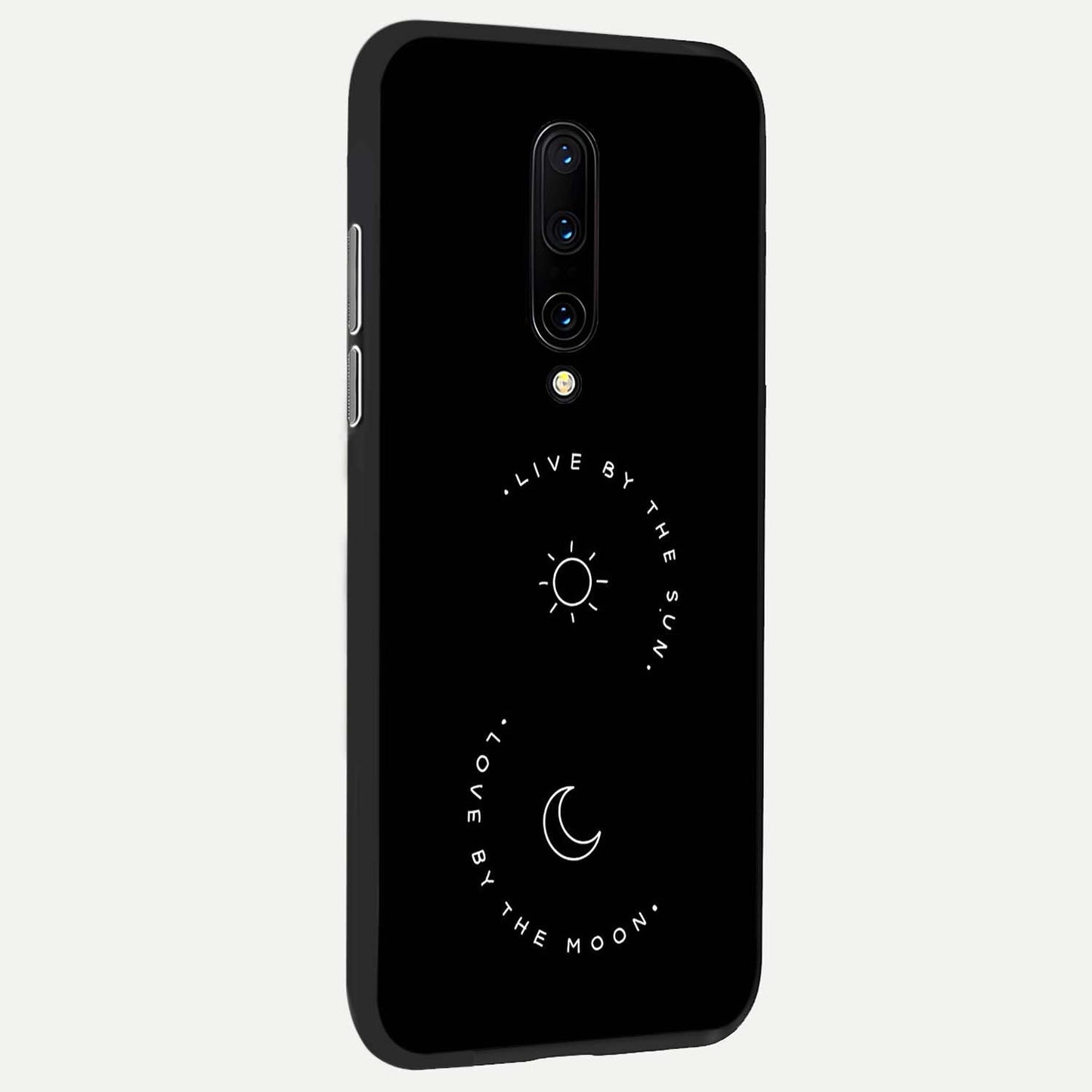 Sun Moon Balance Glass Case showing full back design in clean flat view with balanced sun and moon artwork and glossy glass finish.