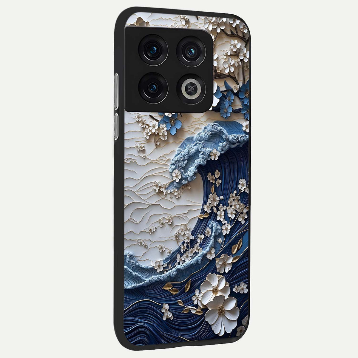 Blossom Wave Art back cover For OnePlus 10 Pro slim fit glass case with vibrant aesthetic design