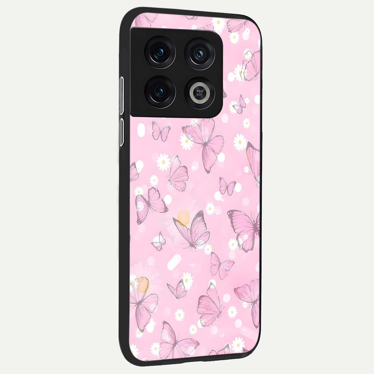 Blush Butterfly Garden back cover For OnePlus 10 Pro slim fit glass case with vibrant aesthetic design