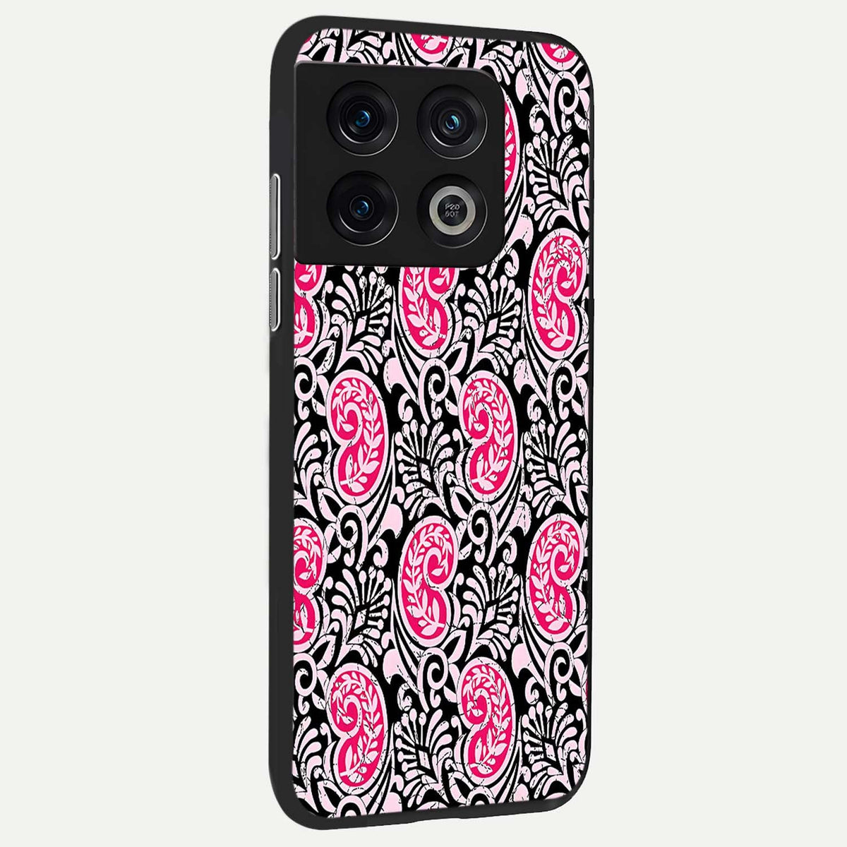 Crimson Paisley Charm back cover For OnePlus 10 Pro slim fit glass case with vibrant aesthetic design