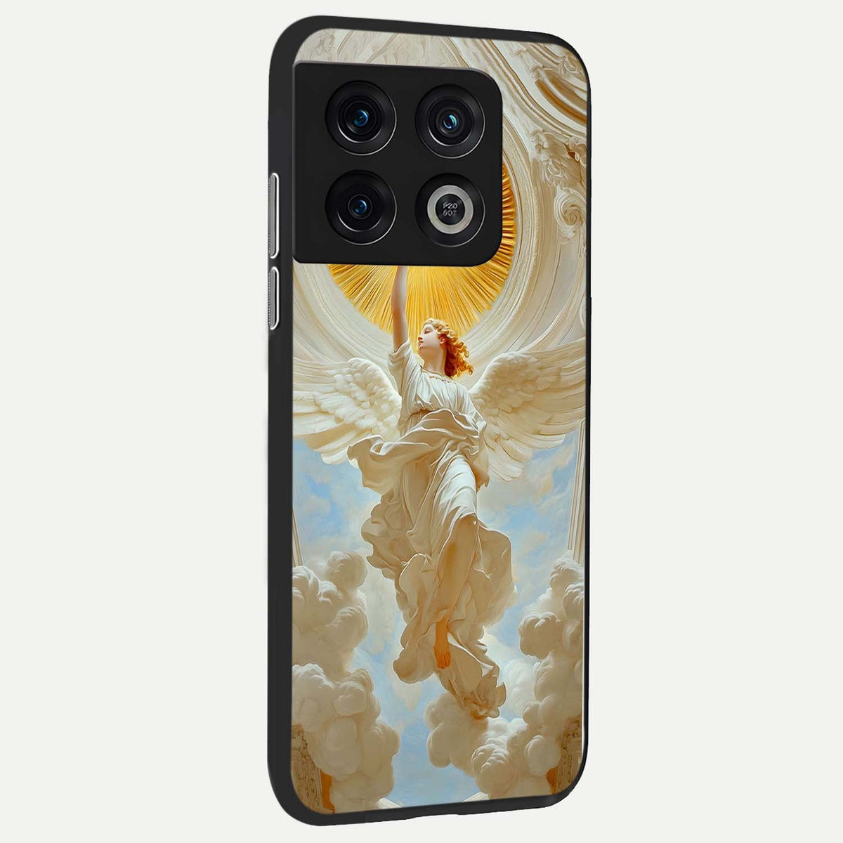 Divine Light Angel back cover For OnePlus 10 Pro slim fit glass case with vibrant aesthetic design