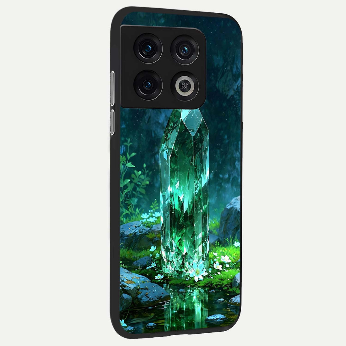 Emerald Light Crystal back cover For OnePlus 10 Pro slim fit glass case with vibrant aesthetic design