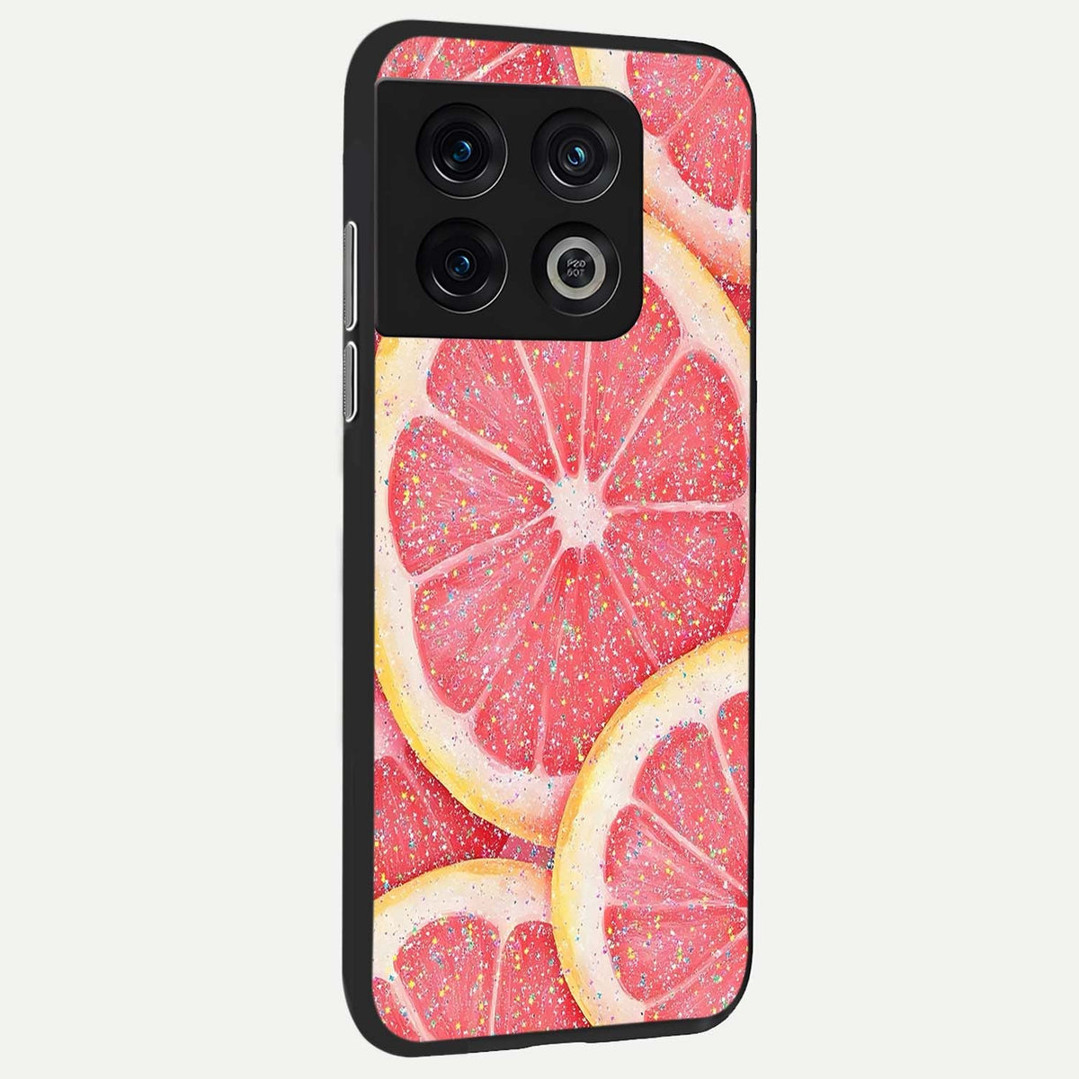 Glitter Grapefruit back cover For OnePlus 10 Pro slim fit glass case with vibrant aesthetic design
