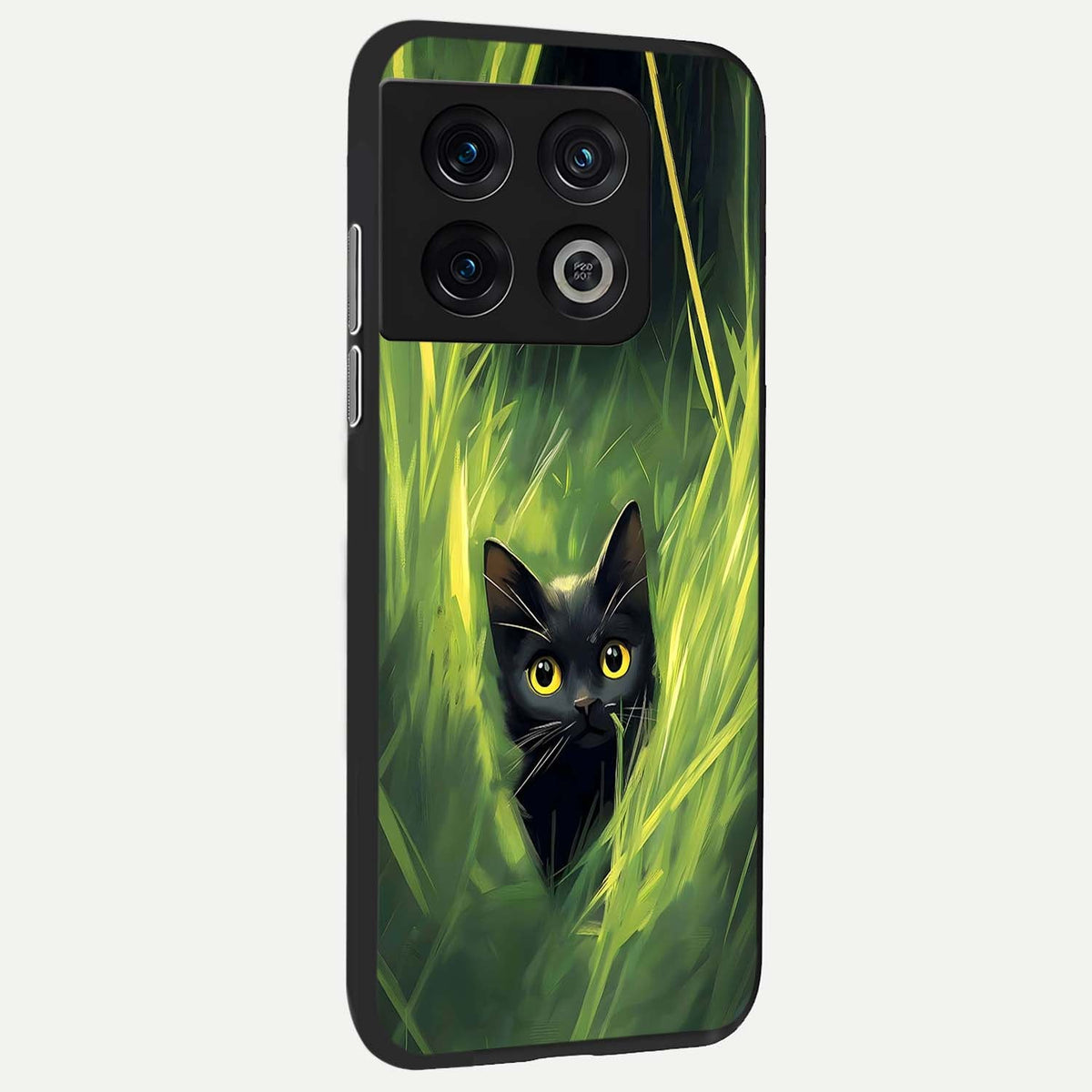 Hidden Cat Whisper back cover For OnePlus 10 Pro slim fit glass case with vibrant aesthetic design