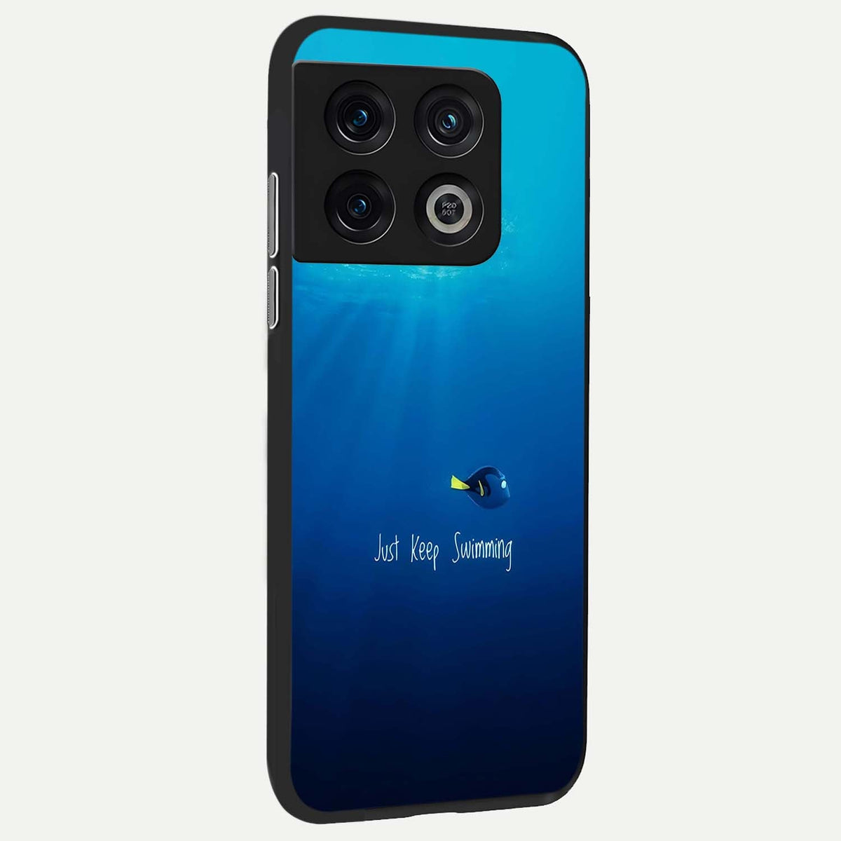 Just Keep Swimming back cover For OnePlus 10 Pro slim fit glass case with vibrant aesthetic design
