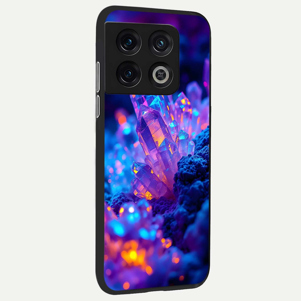 Neon Aura Shards back cover For OnePlus 10 Pro slim fit glass case with vibrant aesthetic design