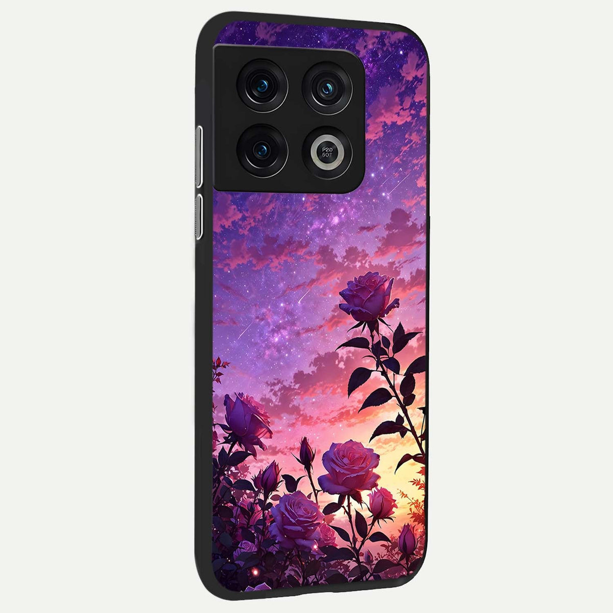 Starlit Rose Twilight back cover For OnePlus 10 Pro slim fit glass case with vibrant aesthetic design