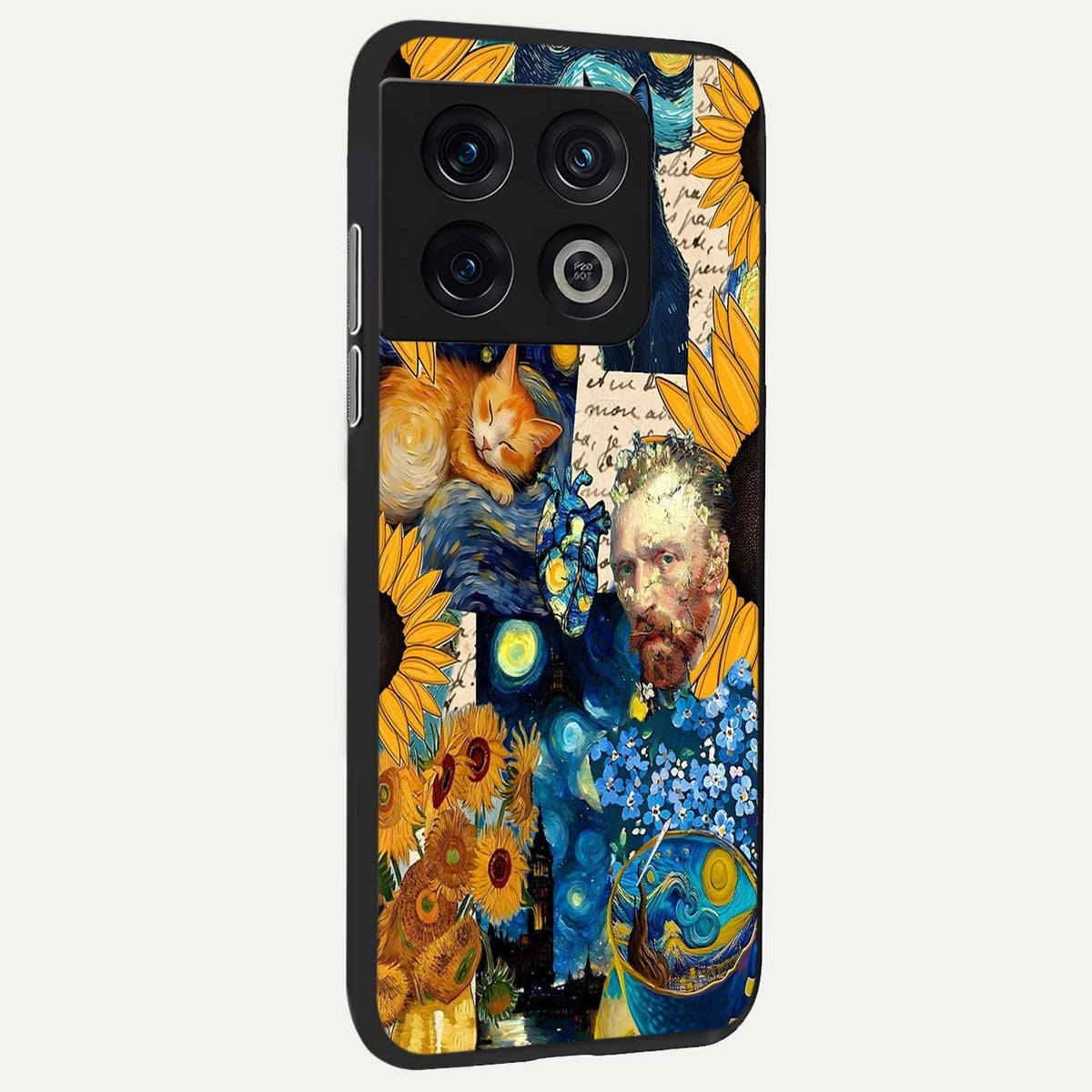 Sunflower Chic Mood Custom Name back cover For OnePlus 10 Pro slim fit glass case with vibrant aesthetic design