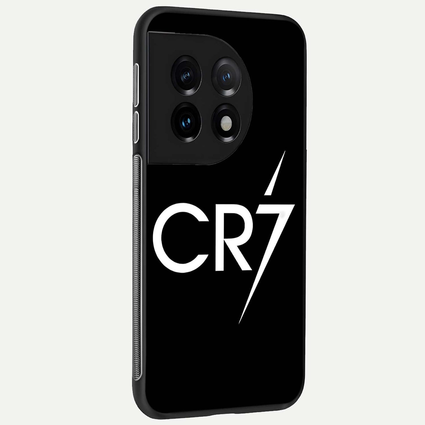 CR7 Elite Strike Glass Case showing full back design in clean flat view with powerful sports-inspired artwork and glossy glass finish.