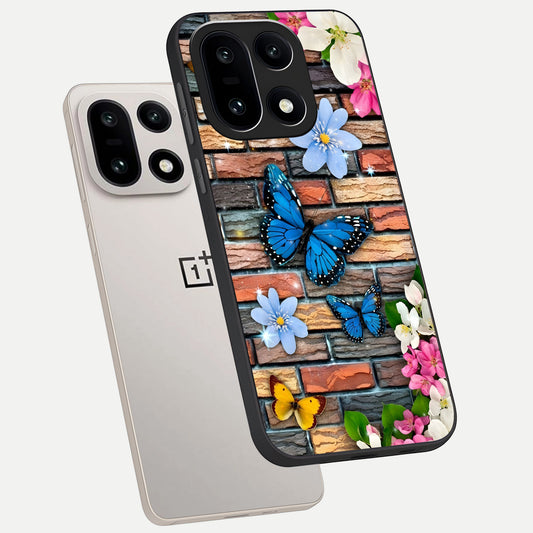 Brick Bloom Flight phone case For Oneplus 15 showing premium glass back cover with detailed artwork