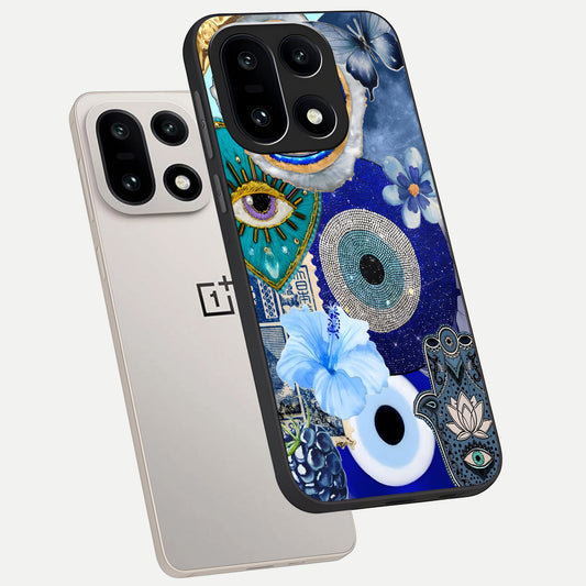 Celestial Blue Vision phone case For Oneplus 15 showing premium glass back cover with detailed artwork
