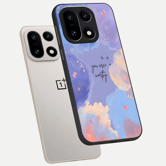 Celestial Cloud Magic phone case For Oneplus 15 showing premium glass back cover with detailed artwork