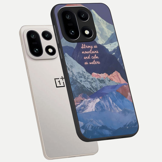 Celestial Mountain Calm phone case For Oneplus 15 showing premium glass back cover with detailed artwork