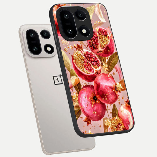 Golden Bloom Glow phone case For Oneplus 15 showing premium glass back cover with detailed artwork