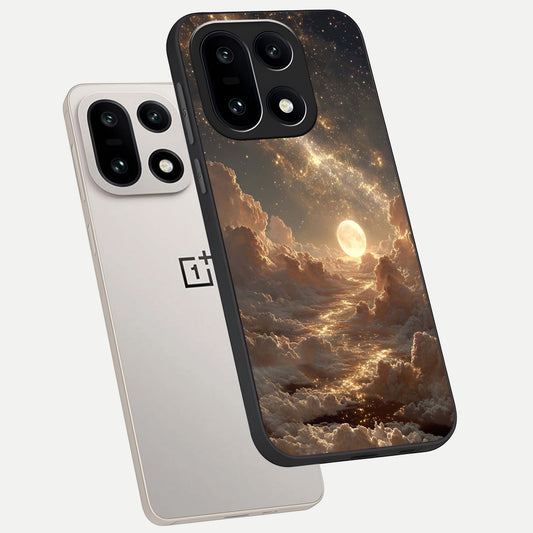 Golden Sky Dream phone case For Oneplus 15 showing premium glass back cover with detailed artwork