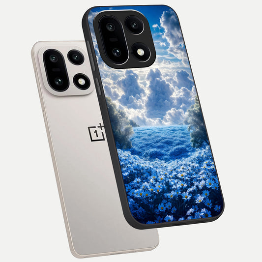 Heavenly Daisy Horizon phone case For Oneplus 15 showing premium glass back cover with detailed artwork