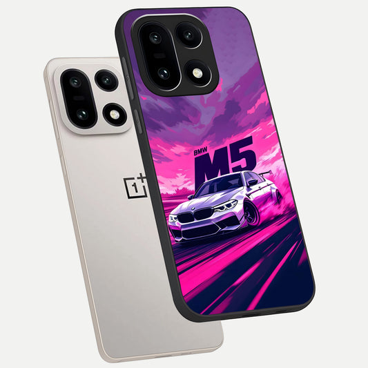 MS Neon Car phone case For Oneplus 15 showing premium glass back cover with detailed artwork
