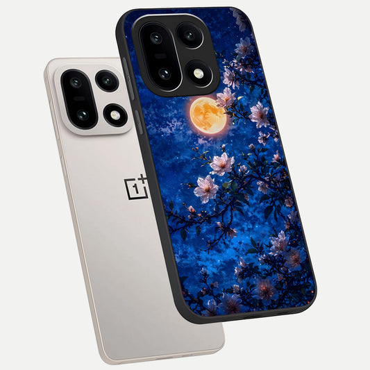Moonlit Blossoms Night phone case For Oneplus 15 showing premium glass back cover with detailed artwork