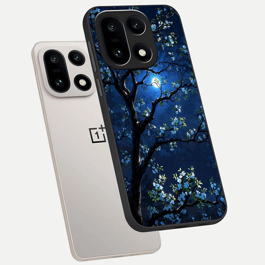 Mystic Floral Night phone case For Oneplus 15 showing premium glass back cover with detailed artwork