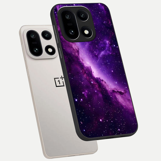 Purple Shade Sky phone case For Oneplus 15 showing premium glass back cover with detailed artwork