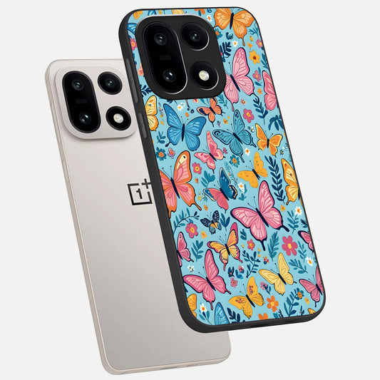 Spring Wing Garden phone case For Oneplus 15 showing premium glass back cover with detailed artwork