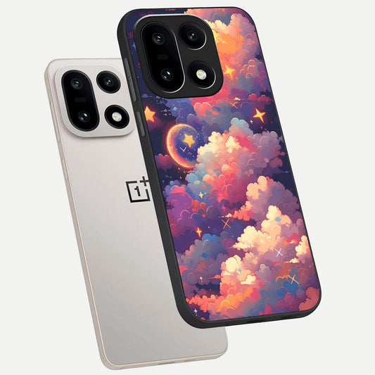 Starlit Dream Clouds phone case For Oneplus 15 showing premium glass back cover with detailed artwork