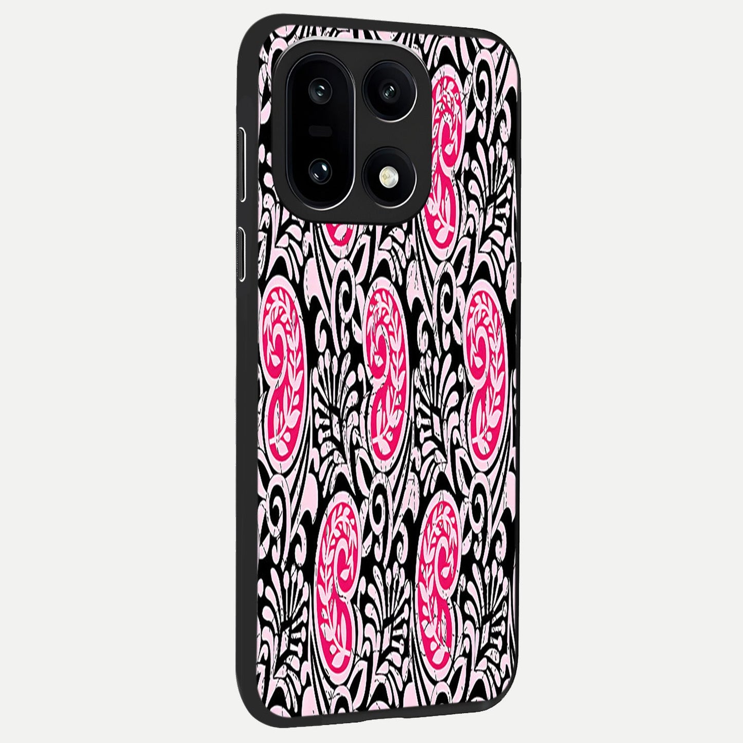 Crimson Paisley Charm back cover For Oneplus 15 slim fit glass case with vibrant aesthetic design