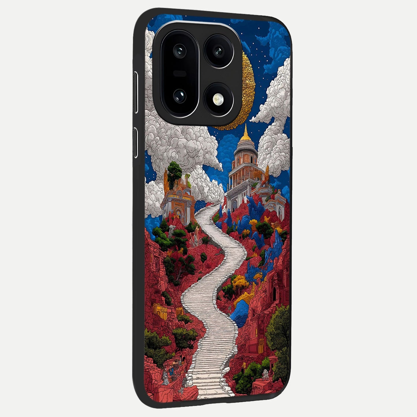 Heavenly Moon Path back cover For Oneplus 15 slim fit glass case with vibrant aesthetic design