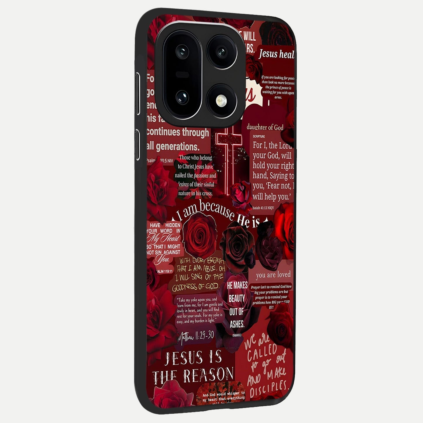 Jesus Love Heals back cover For Oneplus 15 slim fit glass case with vibrant aesthetic design