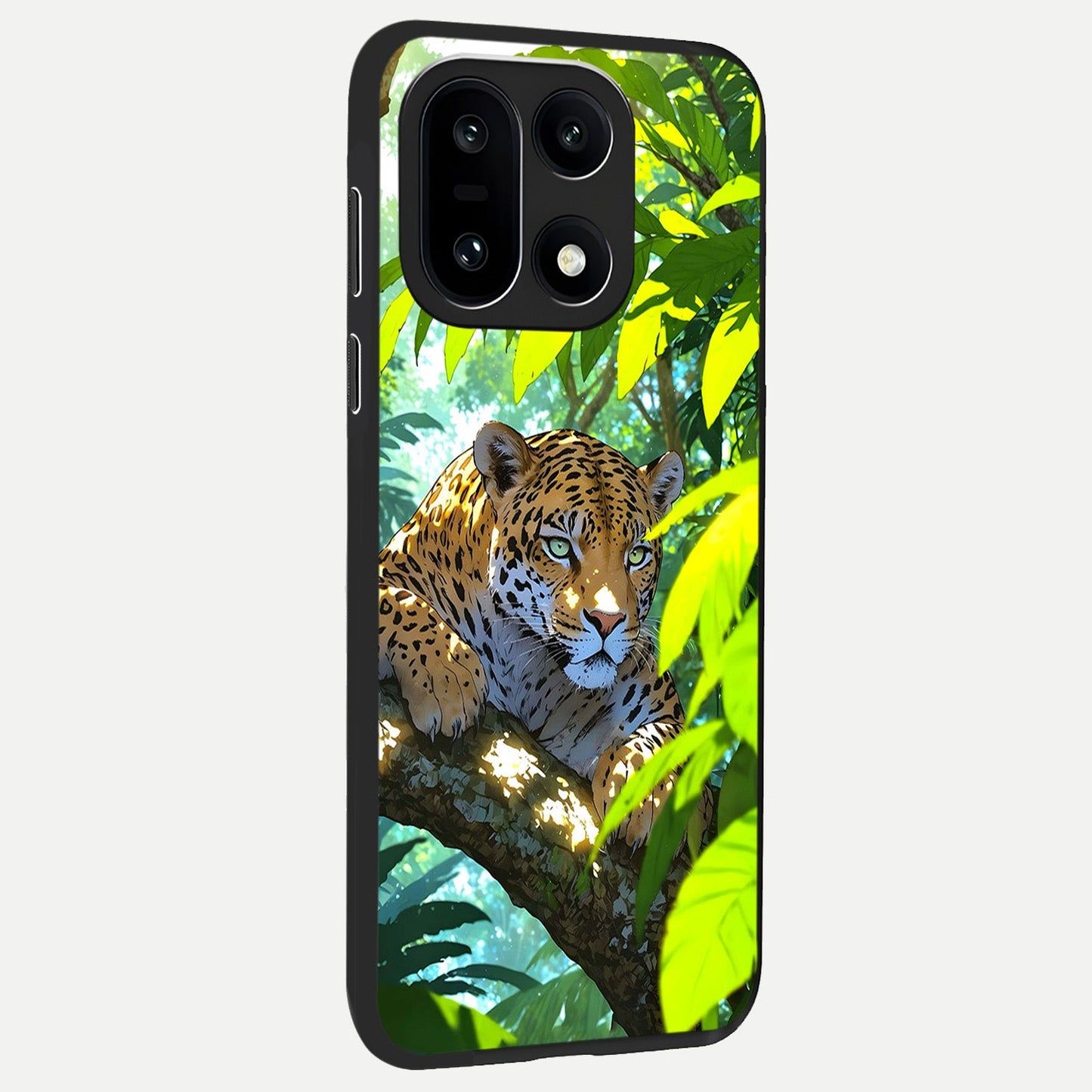 Leopard in Jungle back cover For Oneplus 15 slim fit glass case with vibrant aesthetic design