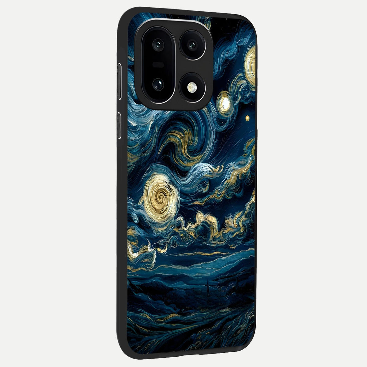 Midnight Sky Whirl back cover For Oneplus 15 slim fit glass case with vibrant aesthetic design